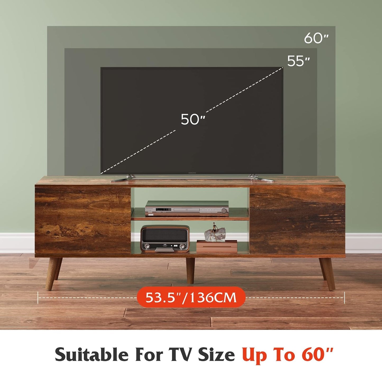 Everwood Signature Siena – TV Stand & Media Console/Cabinet for Living Room