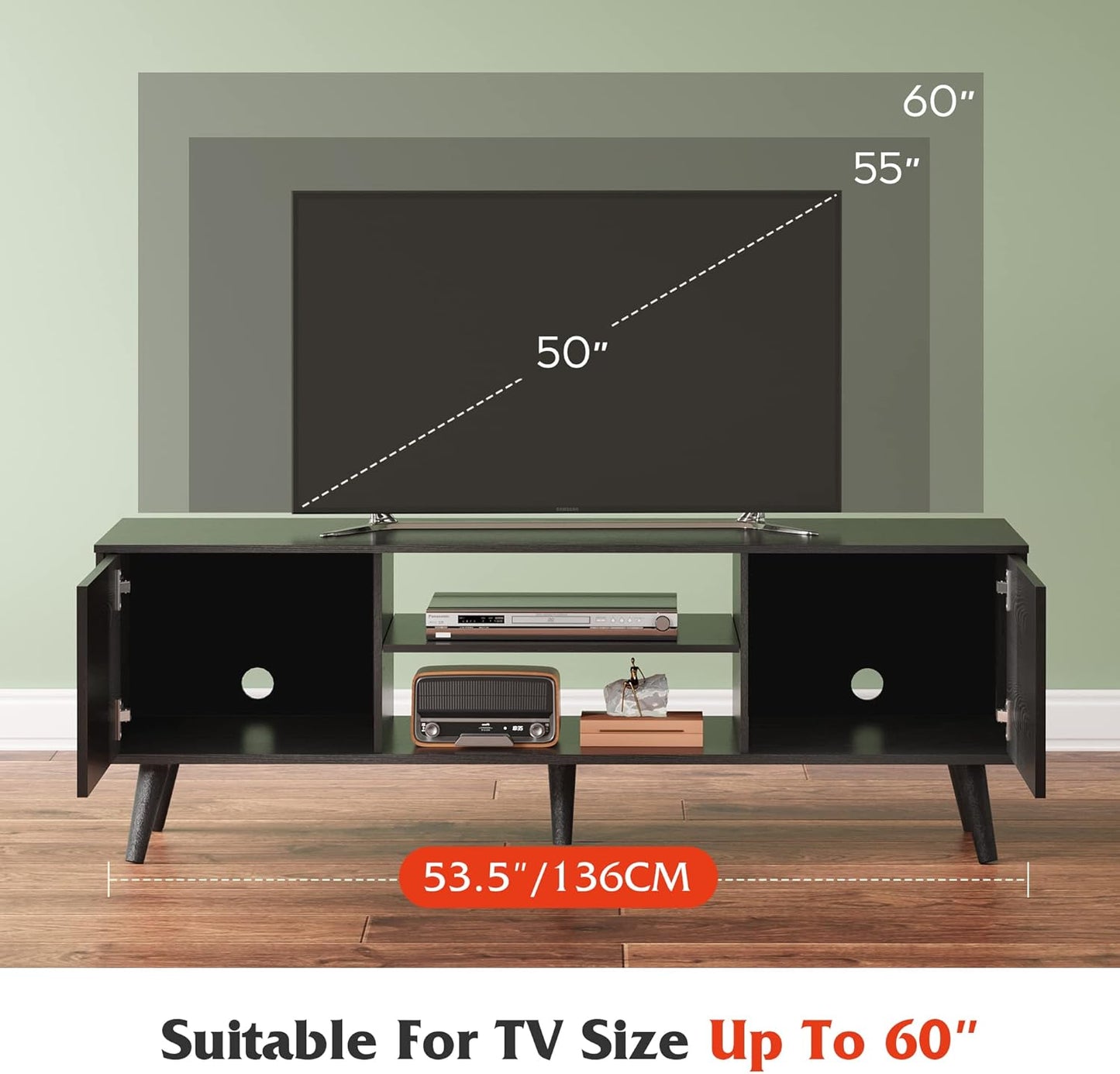 Everwood Signature Siena – TV Stand & Media Console/Cabinet for Living Room