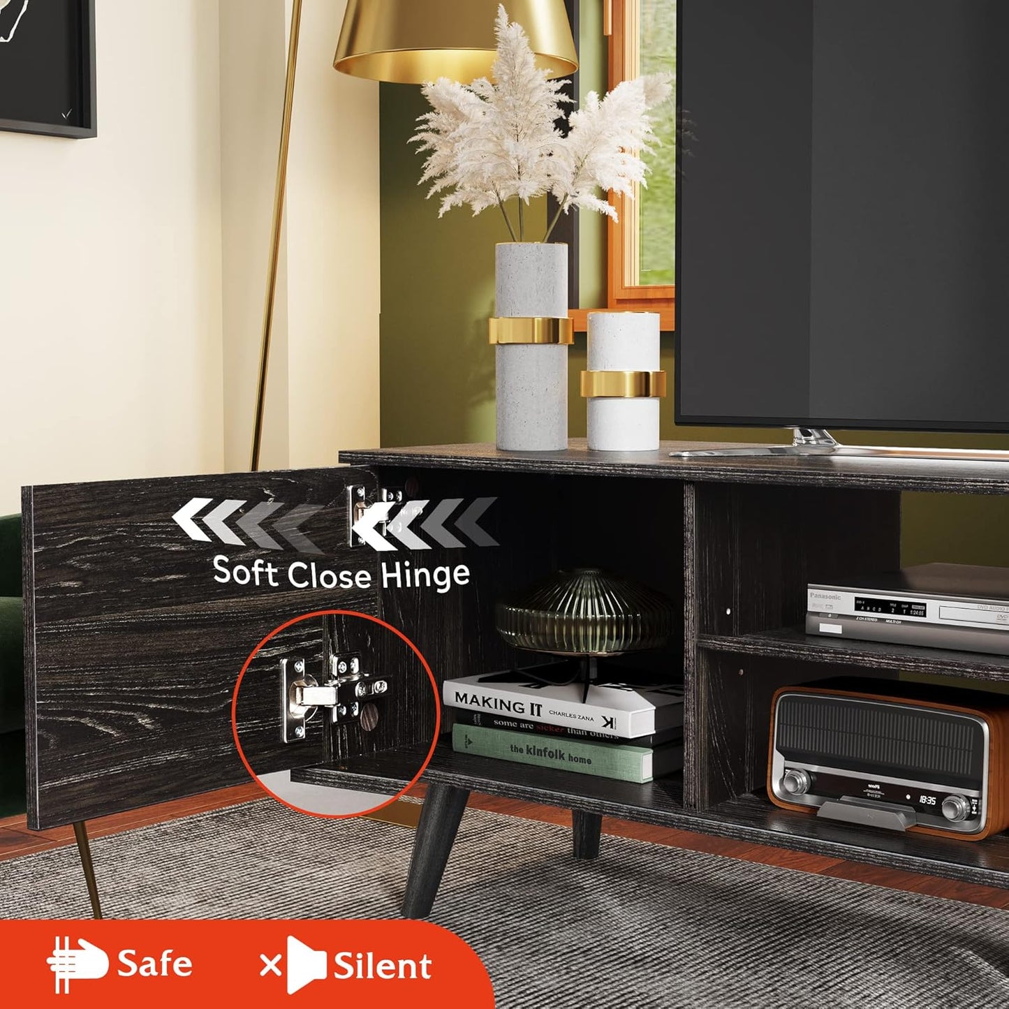 Everwood Signature Siena – TV Stand & Media Console/Cabinet for Living Room