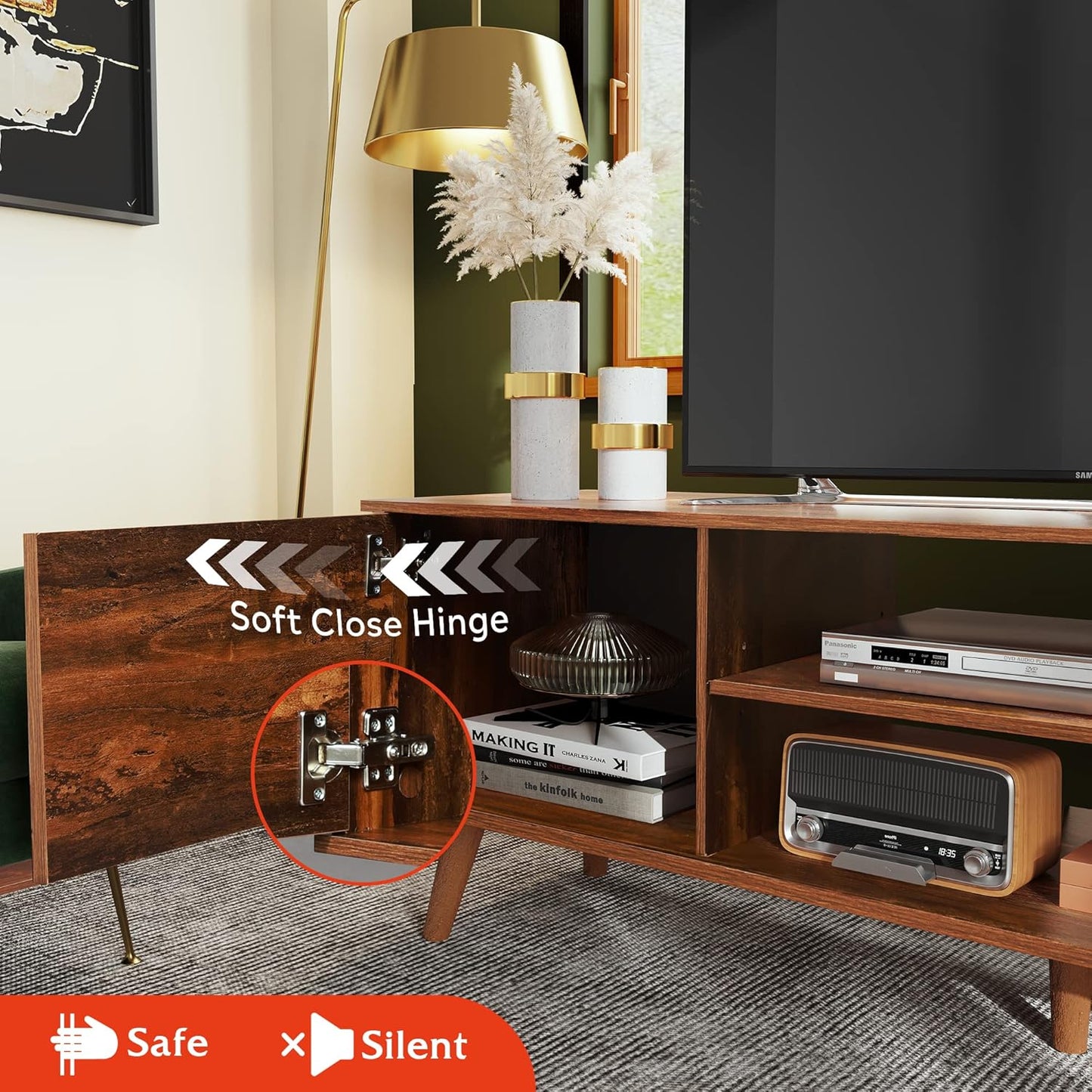 Everwood Signature Siena – TV Stand & Media Console/Cabinet for Living Room