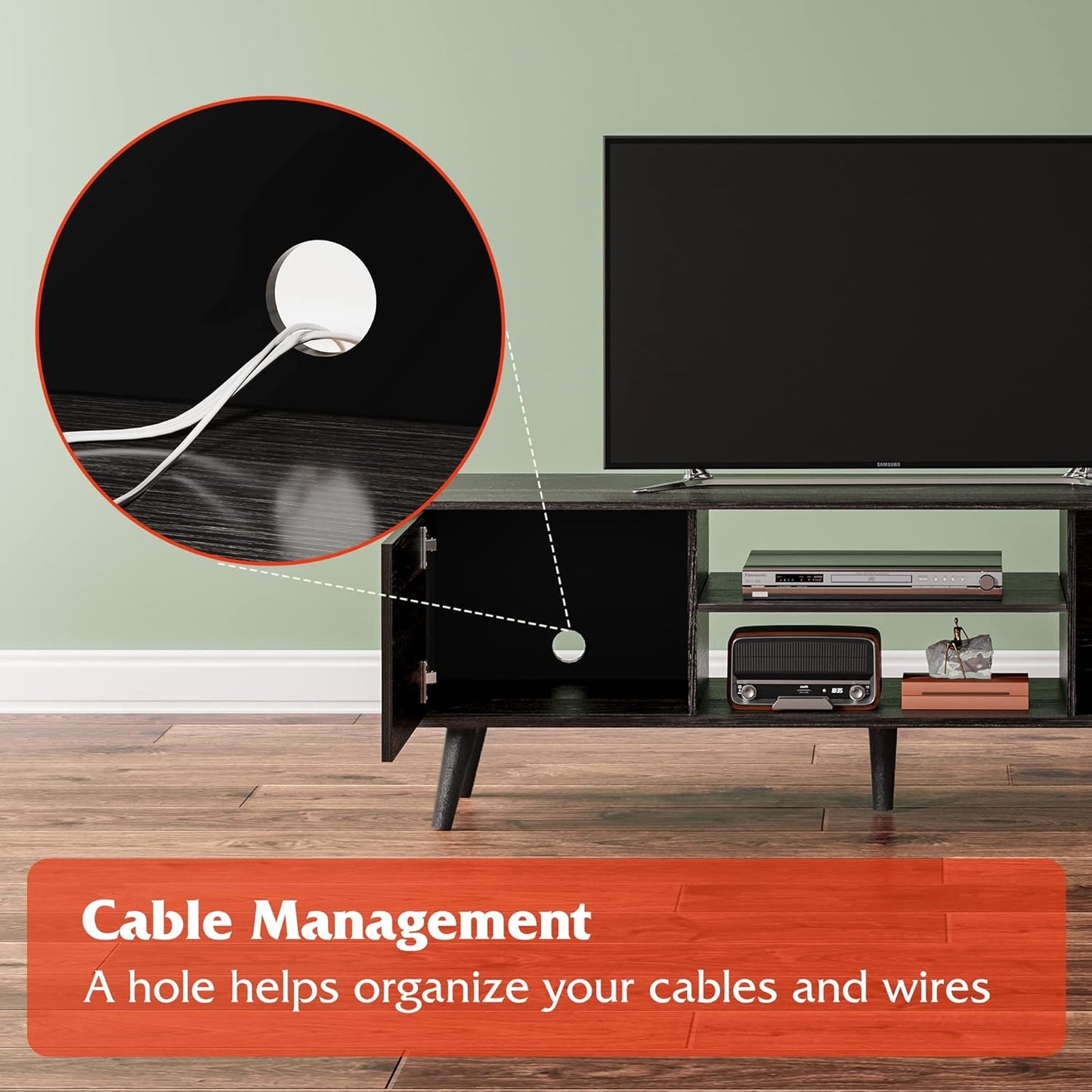 Everwood Signature Siena – TV Stand & Media Console/Cabinet for Living Room