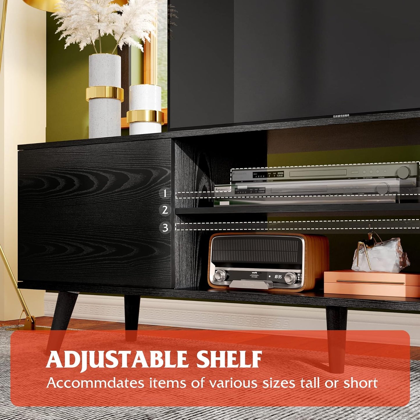 Everwood Signature Siena – TV Stand & Media Console/Cabinet for Living Room