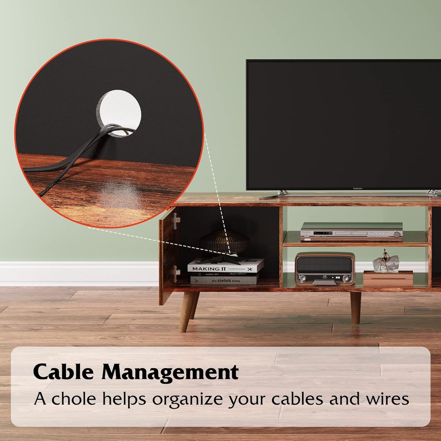 Everwood Signature Siena – TV Stand & Media Console/Cabinet for Living Room