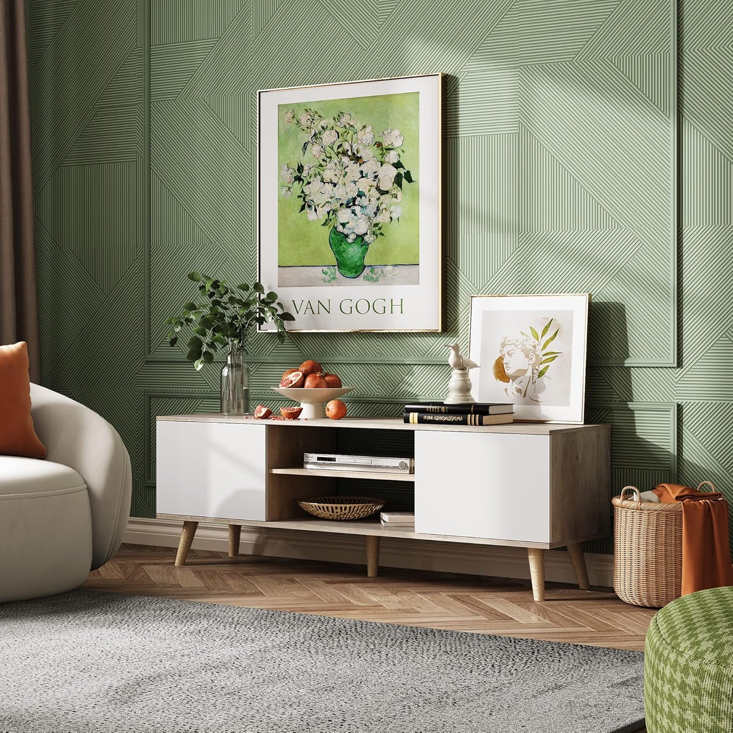 Everwood Signature Siena – TV Stand & Media Console/Cabinet for Living Room