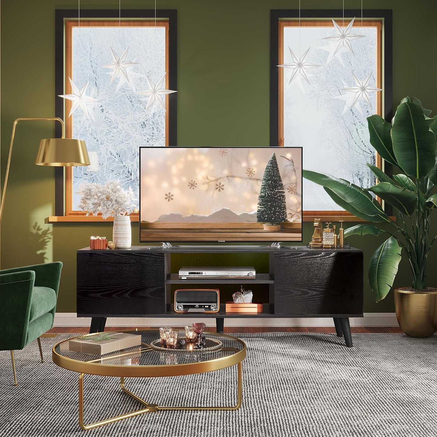 Everwood Signature Siena – TV Stand & Media Console/Cabinet for Living Room