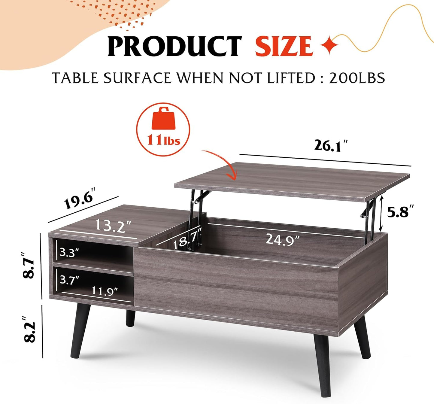 Everwood Signature Calla – Wooden Coffee Table Sofa & Side Table for Living Room