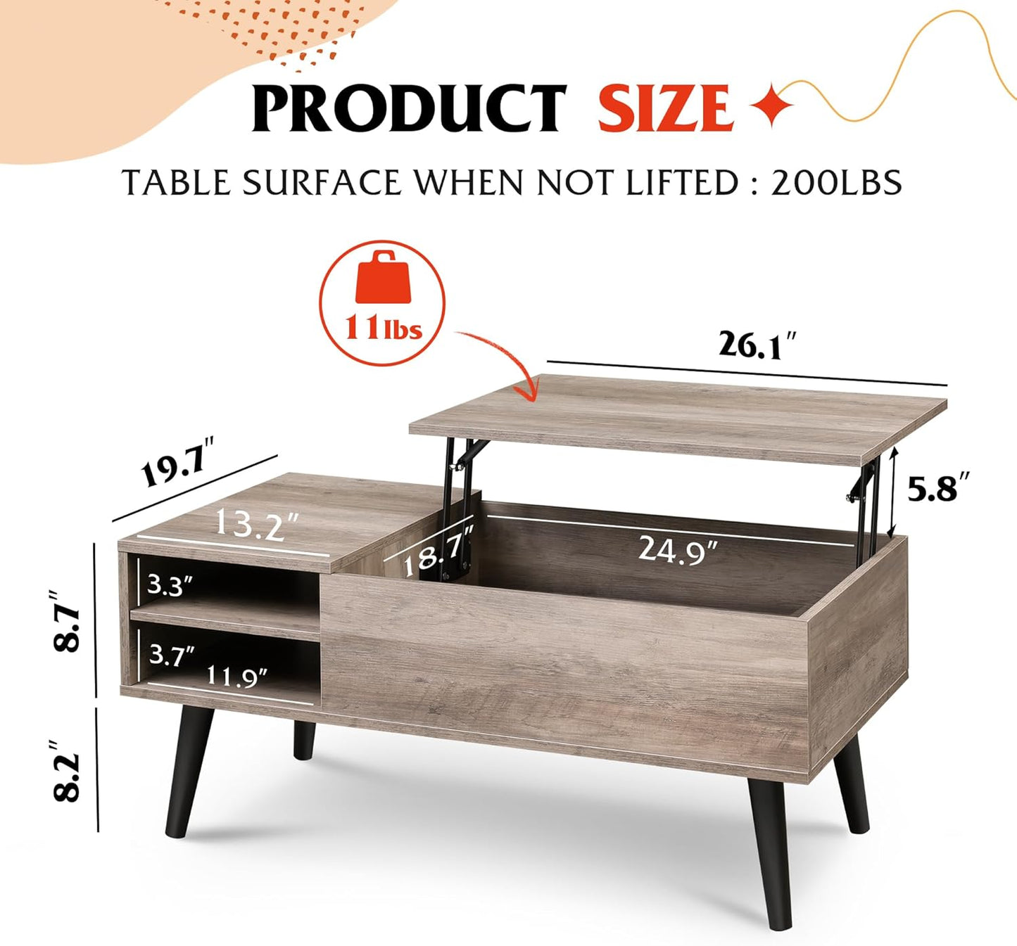 Everwood Signature Calla – Wooden Coffee Table Sofa & Side Table for Living Room