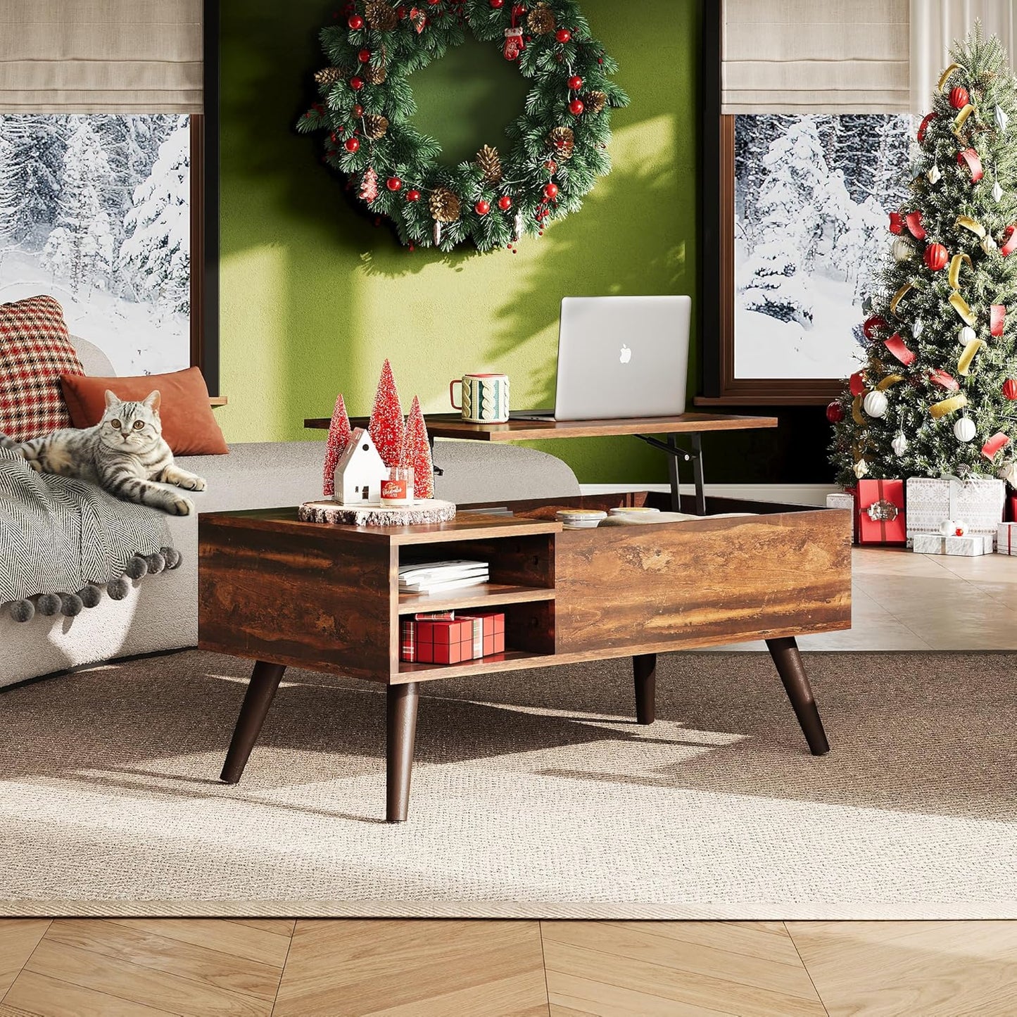 Everwood Signature Calla – Wooden Coffee Table Sofa & Side Table for Living Room
