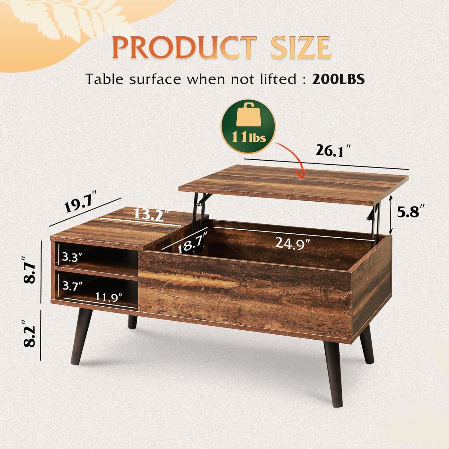 Everwood Signature Calla – Wooden Coffee Table Sofa & Side Table for Living Room